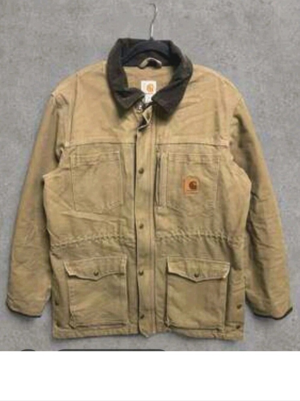 Carhartt Jacket Khaki Tan Duck Canyon Sandstone Chore Coat Men’s Large 101683